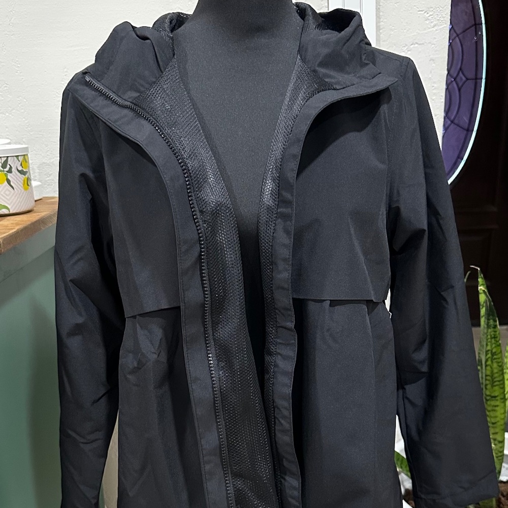 NWT, Black, girls, waterproof full zip jacket
